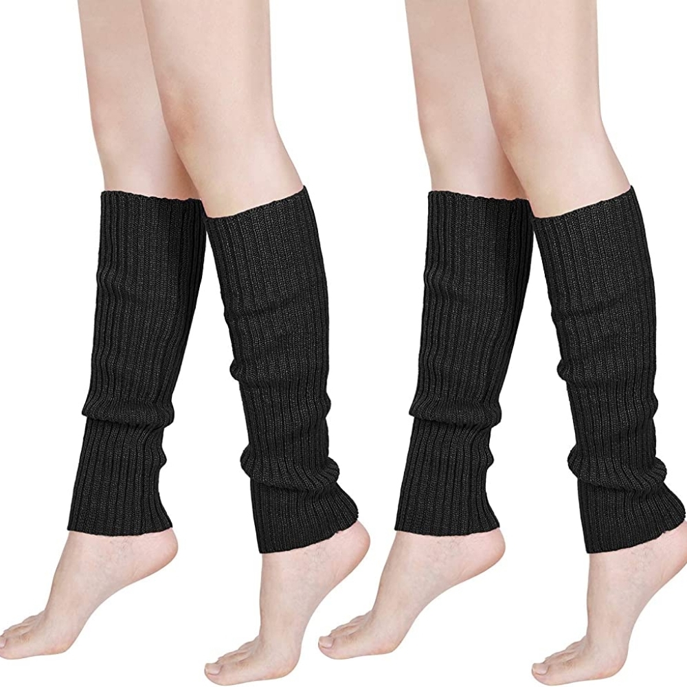 Leg warmers boot cuff socks in black
